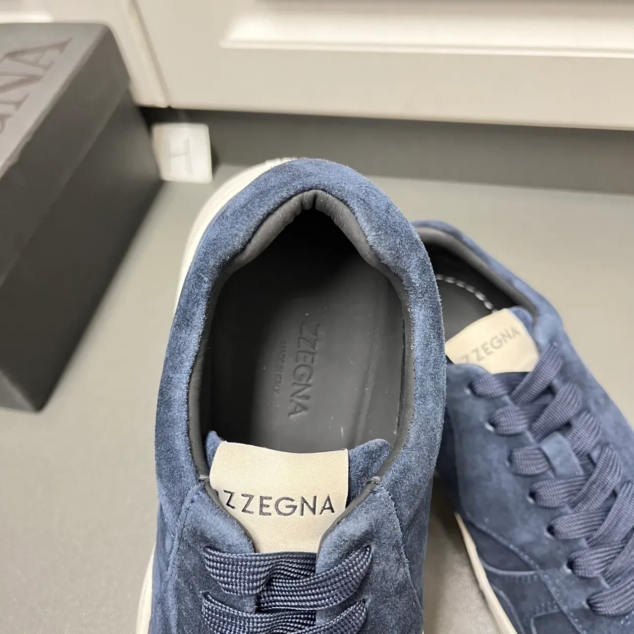 Zegna Lifestyle Sneaker Navy White Suede Upper Cupsole Lifestyle Sneakers 5