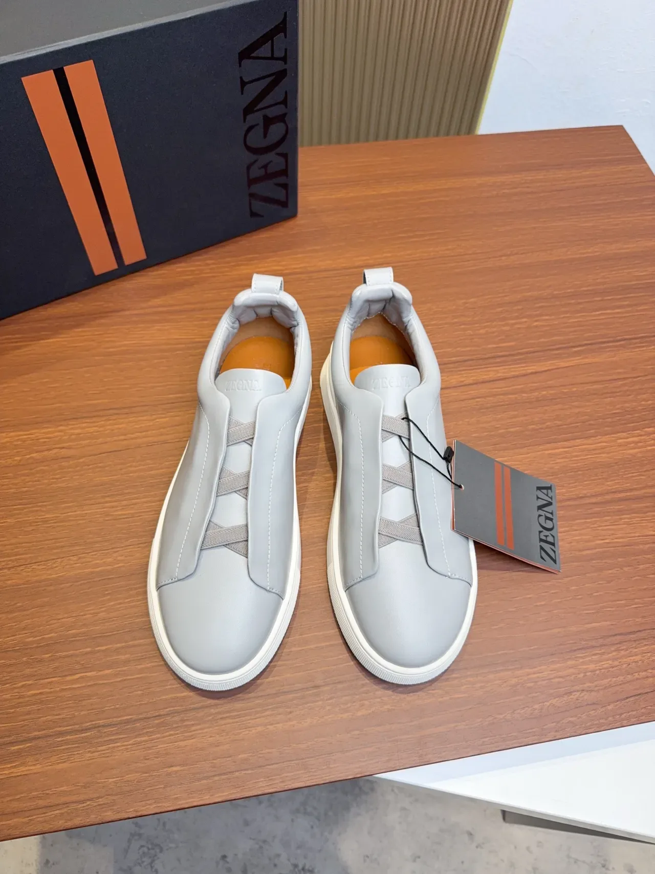 Zegna Slip-On Minimalist Gray Lifestyle Sneakers 5