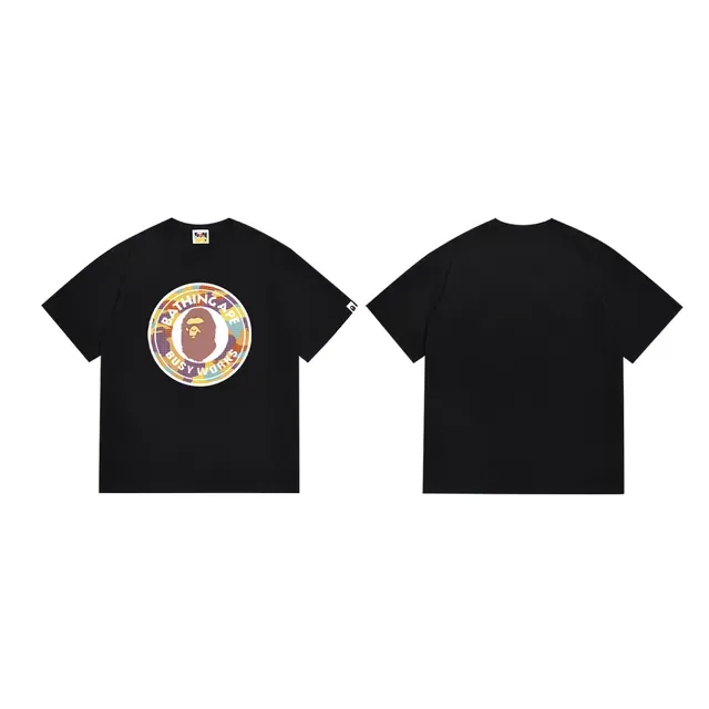 A Bathing Ape Black Multicolor Graphic-Print Crew-Neck T-Shirt 3