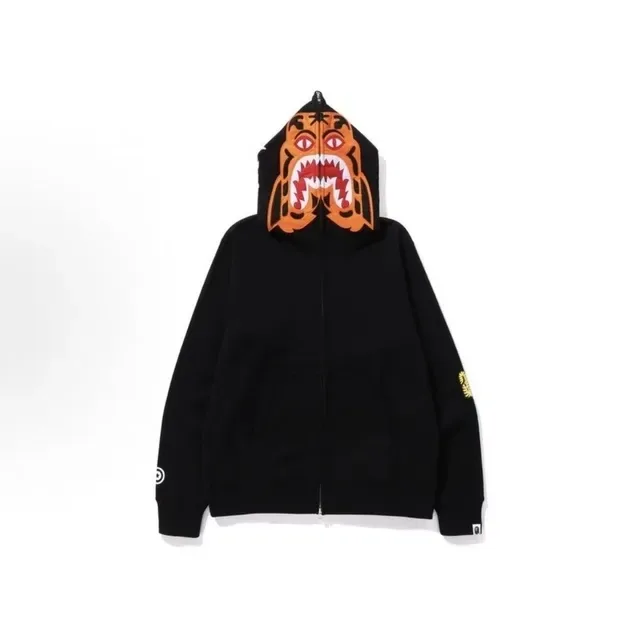 A Bathing Ape Shark Black Orange Full-Zip Oversized Hood Hoodie 2