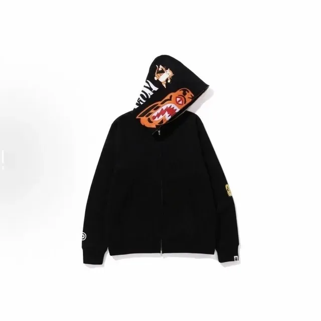 A Bathing Ape Shark Black Orange Full-Zip Oversized Hood Hoodie 4