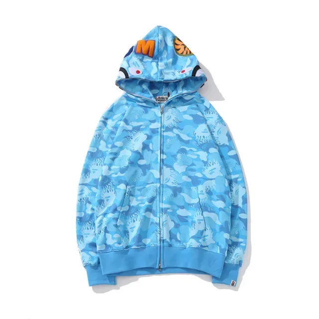 A Bathing Ape Shark Pink Multicolor Full-Zip Hood Hoodie 5