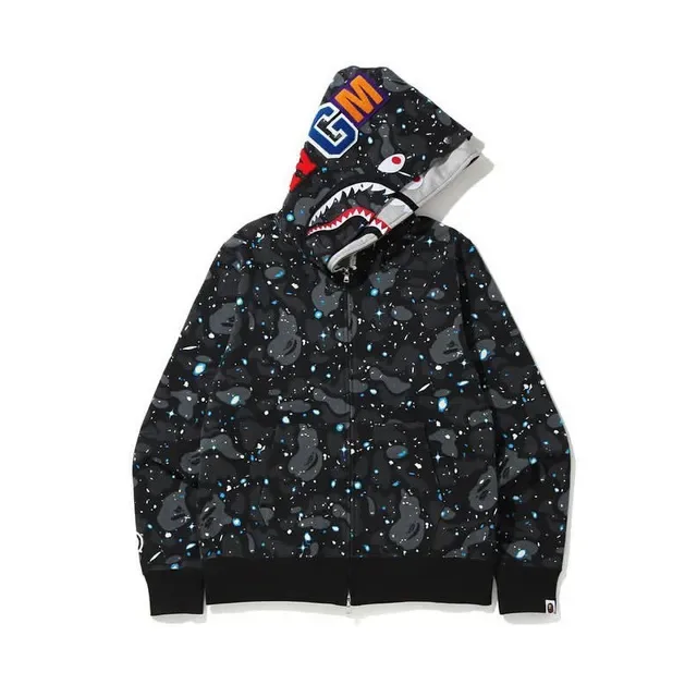A Bathing Ape Shark White Gray Full-Zip Hood Hoodie 4