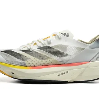 Adidas Adios Pro 3 Lightstrike Pro White Gray Yellow Coral Running Shoes