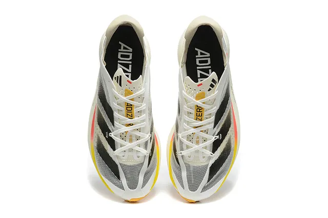 Adidas Adios Pro 3 Lightstrike Pro White Gray Yellow Coral Running Shoes 2