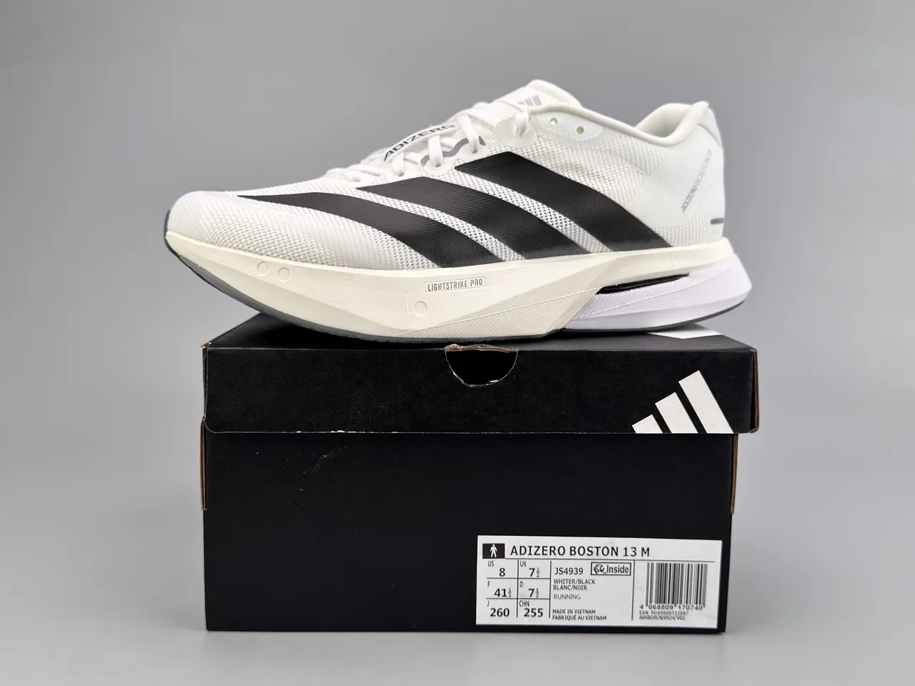 Adidas Adizero Boston 13 White Black Chaussures de course 5