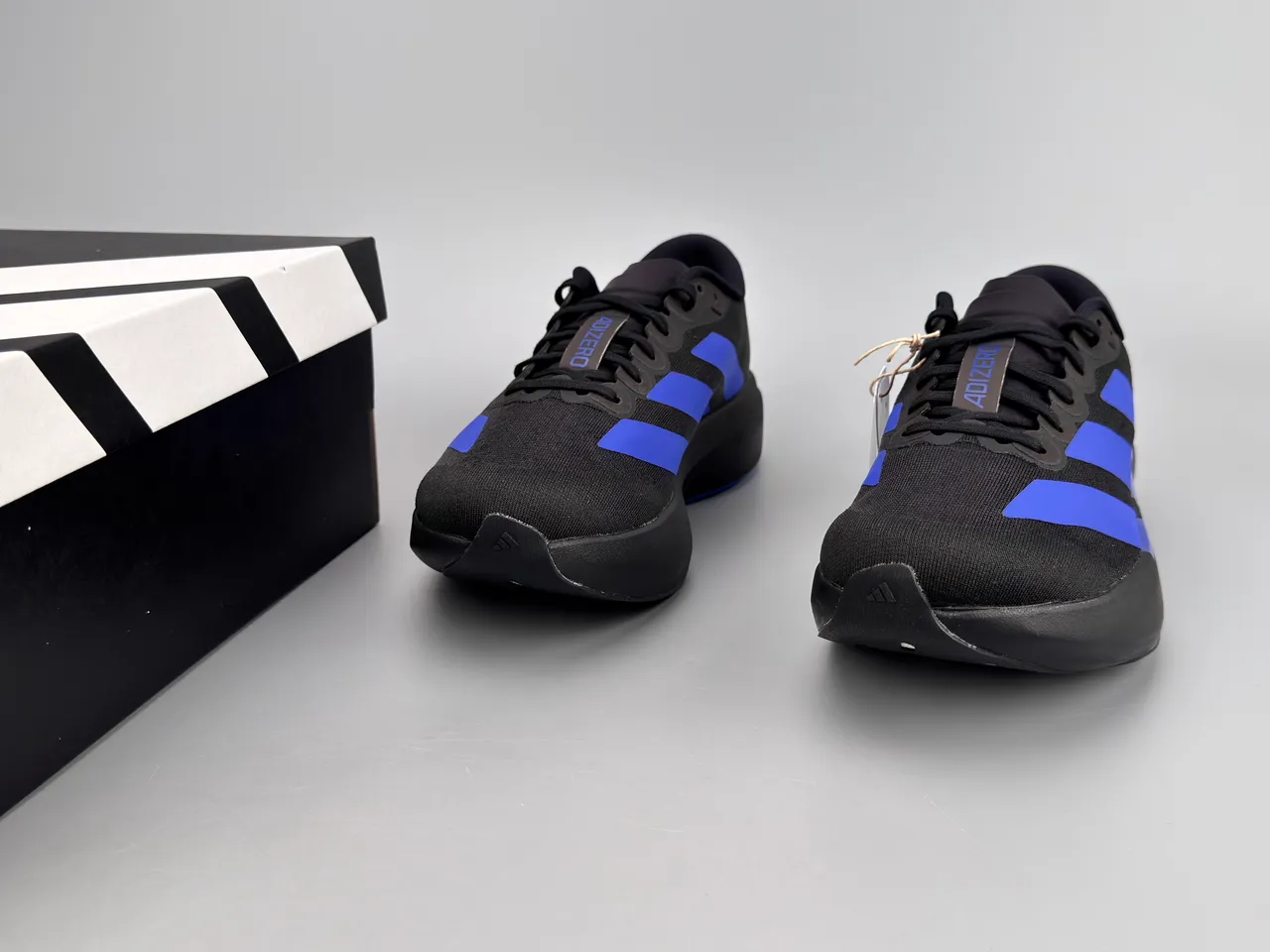 Adidas Adizero Evo.S chaussures de course noires et bleues 3