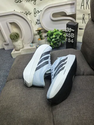 Adidas Adizero Evo SL 2 Light Blue Black Running Shoes 6