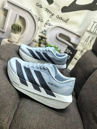 Adidas Adizero Evo SL 2 Light Blue Black Running Shoes 7