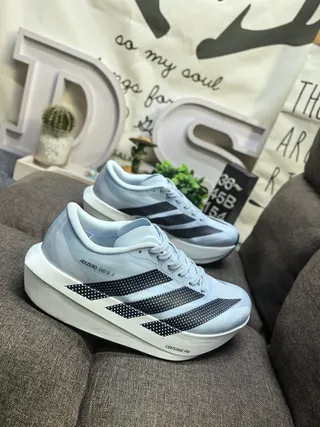 Adidas Adizero Evo SL 2 Light Blue Black Running Shoes 9