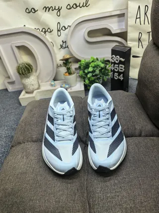 Adidas Adizero Evo SL 2 Light Blue Black Running Shoes 10