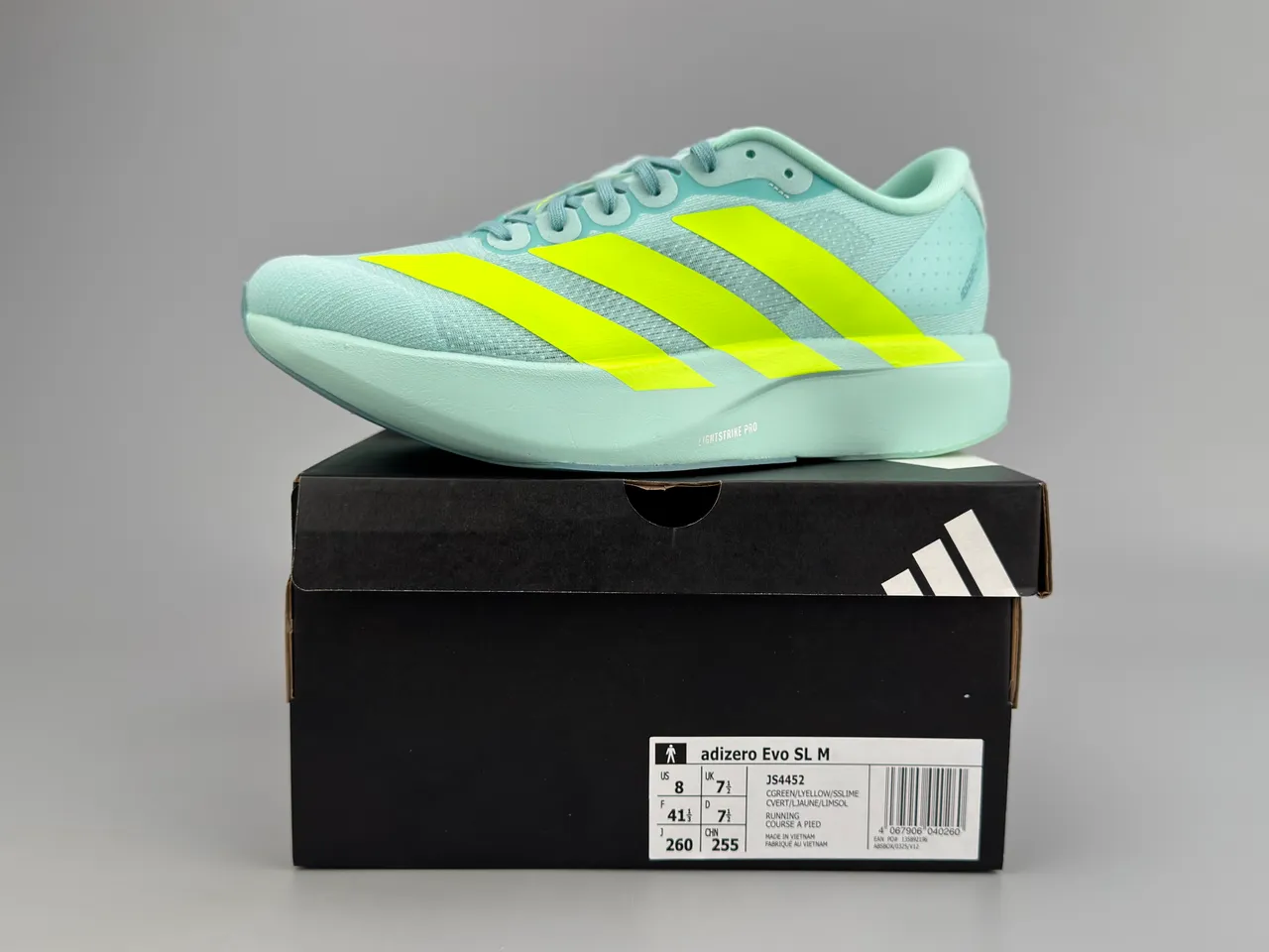 Adidas Adizero Evo SL Chaussures de course Vert menthe Jaune néon 2