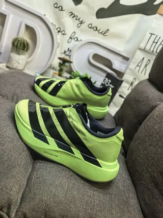 Adidas Adizero Evo SL Neon Lime Green Black Lifestyle Sneakers 7