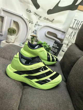 Adidas Adizero Evo SL Neon Lime Green Black Lifestyle Sneakers 9