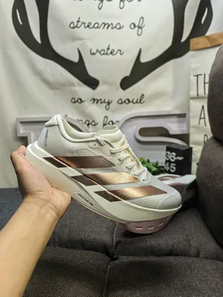 Adidas Adizero Lightstrike Pro Off-White and Metallic Bronze Lifestyle Sneakers 7