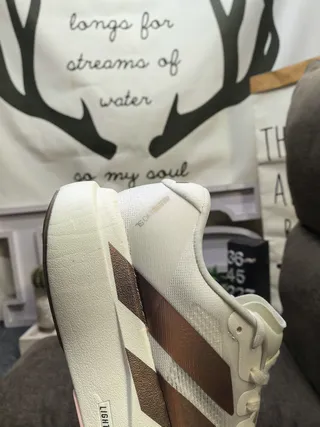 Adidas Adizero Lightstrike Pro Off-White and Metallic Bronze Lifestyle Sneakers 9