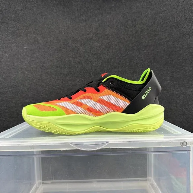 Adidas Adizero Neón Verde Lima Laranja Preto Tênis de Basquete 2
