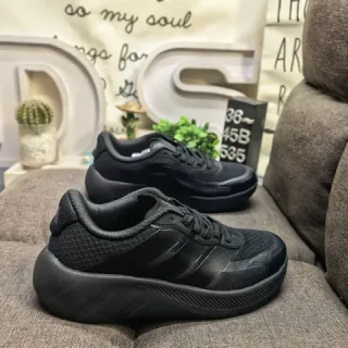 Adidas All-Black Three-Stripe Lifestyle Sneakers