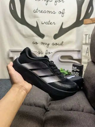 Adidas All-Black Three-Stripe Lifestyle Sneakers 5