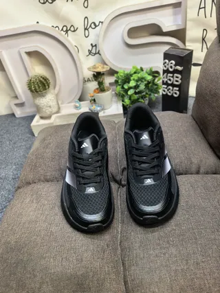 Adidas All-Black Three-Stripe Lifestyle Sneakers 10