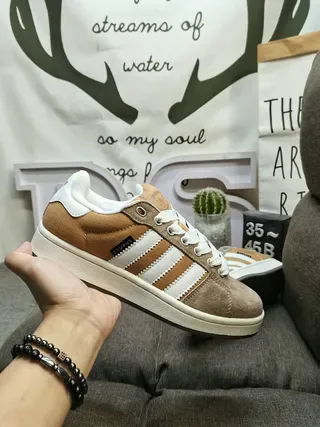Adidas Army Green Navy Olive Suede And Corduroy Upper Blue Three-Stripe Overlay Lifestyle Sneakers 5