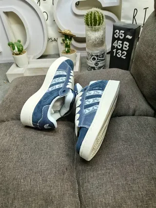 Adidas Army Green Navy Olive Suede And Corduroy Upper Blue Three-Stripe Overlay Lifestyle Sneakers 16