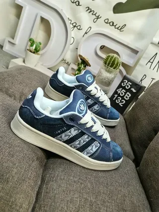 Adidas Army Green Navy Olive Suede And Corduroy Upper Blue Three-Stripe Overlay Lifestyle Sneakers 19