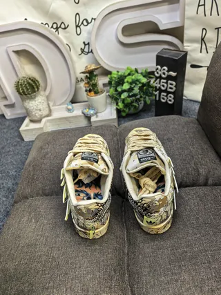 Adidas Beige Black Camouflage-Print Overlay Shell-Toe Cap Lifestyle Sneakers 8