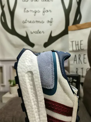 Adidas Beige Blue Retro Runner Layered Textile Upper Lifestyle Sneakers 13