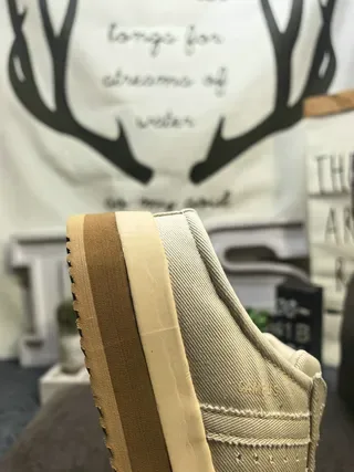 Adidas Beige Brown Laceless Slip-On Perforated Three-Stripe Panel Lifestyle Sneakers 3