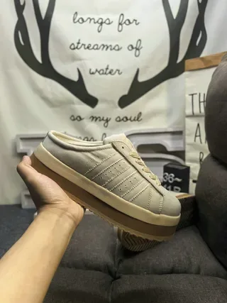 Adidas Beige Brown Laceless Slip-On Perforated Three-Stripe Panel Lifestyle Sneakers 5