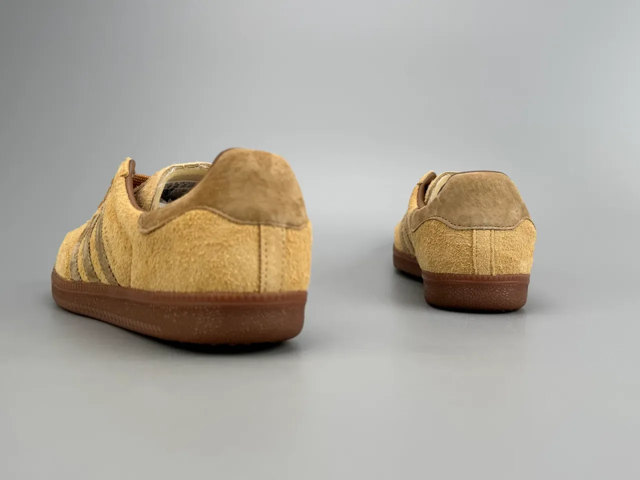 Adidas Beige Brown Suede Upper Three-Stripe Side Panel Lifestyle Sneakers 4