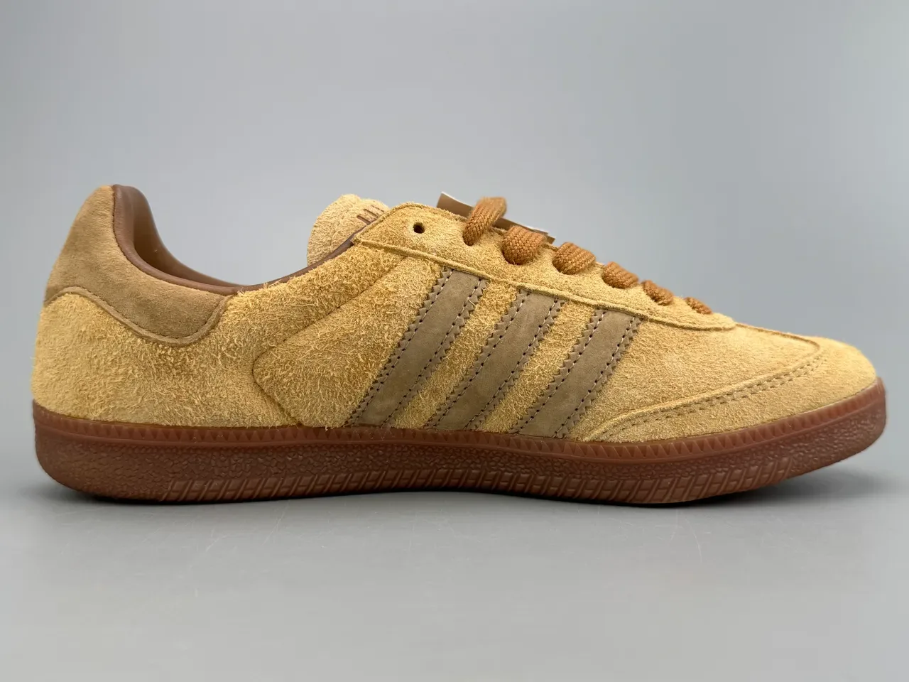 Adidas Beige Brown Suede Upper Three-Stripe Side Panel Lifestyle Sneakers 5