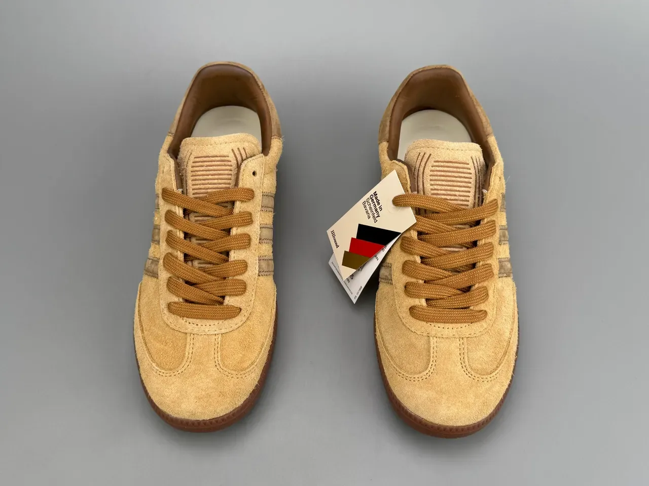 Adidas Beige Brown Suede Upper Three-Stripe Side Panel Lifestyle Sneakers 6