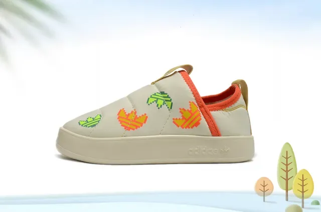 Adidas Beige Multicolor Slip-On Quilted Upper Lifestyle Sneakers 6