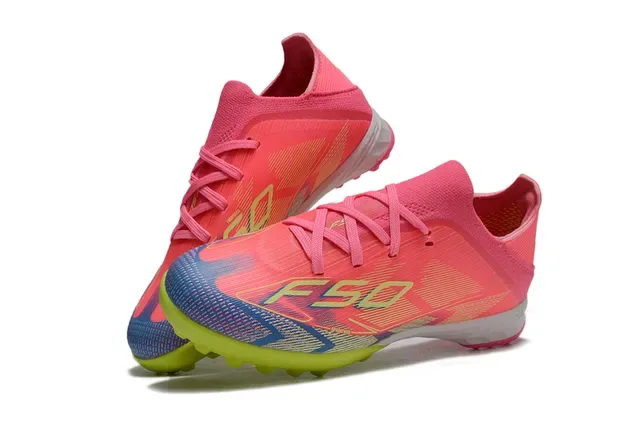 Adidas Bege Laranja Upper de Malha Com Três Listras Chuteiras de Futebol para Gramado Artificial 18
