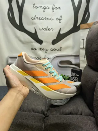 Adidas Beige Orange Thick Lightstrike Pro Midsole Engineered Mesh Upper Lifestyle Sneakers 5