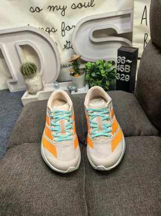 Adidas Beige Orange Thick Lightstrike Pro Midsole Engineered Mesh Upper Lifestyle Sneakers 10