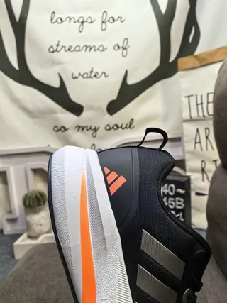Adidas Black and Orange Mesh Running Sneakers 3