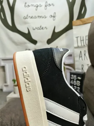 Adidas Black and White Three-Stripe Lifestyle Sneakers 3