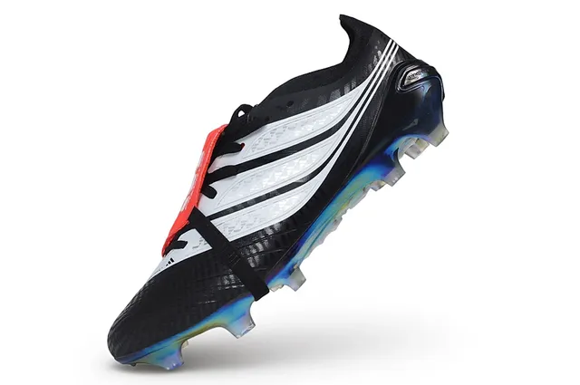 Adidas Black Multicolor Laceless Strap Closure Iridescent Holographic Heel Firm-Ground Soccer Shoes 3