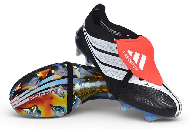 Adidas Black Multicolor Laceless Strap Closure Iridescent Holographic Heel Firm-Ground Soccer Shoes 4