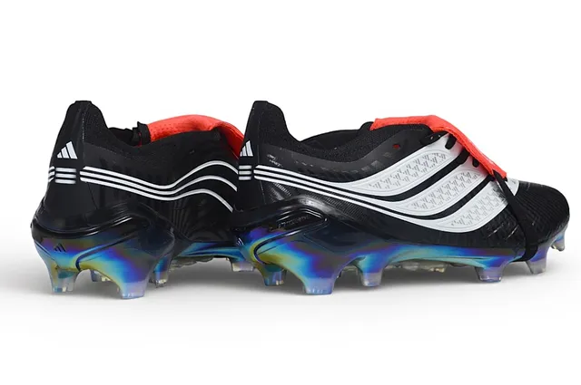 Adidas Black Multicolor Laceless Strap Closure Iridescent Holographic Heel Firm-Ground Soccer Shoes 5