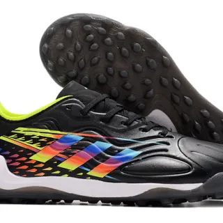 Adidas Black Multicolor Low-Cut Synthetic Upper Asymmetric Lacing Turf Soccer Shoes
