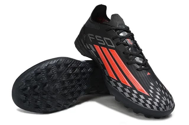 Adidas Black Red Low-Cut Synthetic Upper Asymmetric Lacing Artificial-Grass Soccer Shoes 4