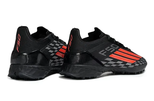 Adidas Black Red Low-Cut Synthetic Upper Asymmetric Lacing Artificial-Grass Soccer Shoes 5