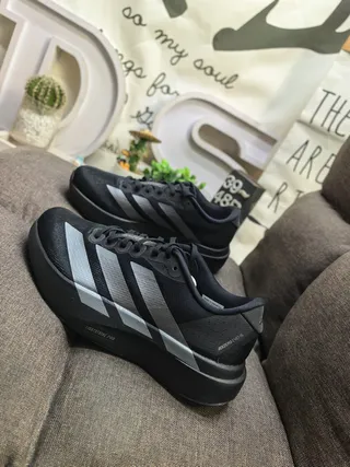 Adidas Black Silver Low-Top Platform Sole Lifestyle Sneakers 7