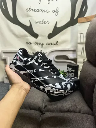 Adidas Black White Geometric Camo Print Chunky Sculpted Midsole Lifestyle Sneakers 5