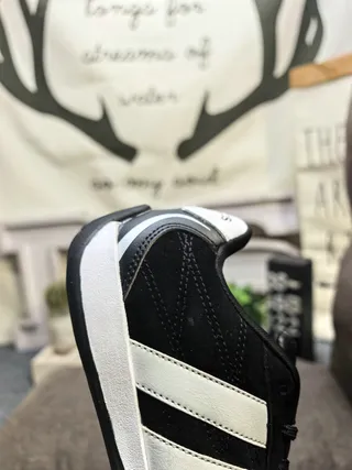 Adidas Black White Low-Top Suede-Textile Upper Lifestyle Sneakers 3