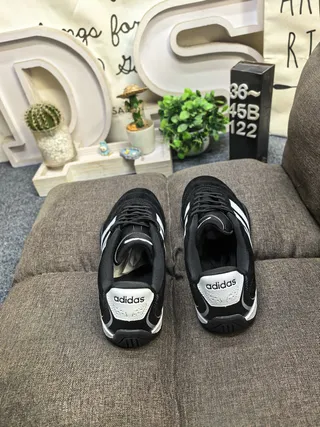 Adidas Black White Low-Top Suede-Textile Upper Lifestyle Sneakers 8